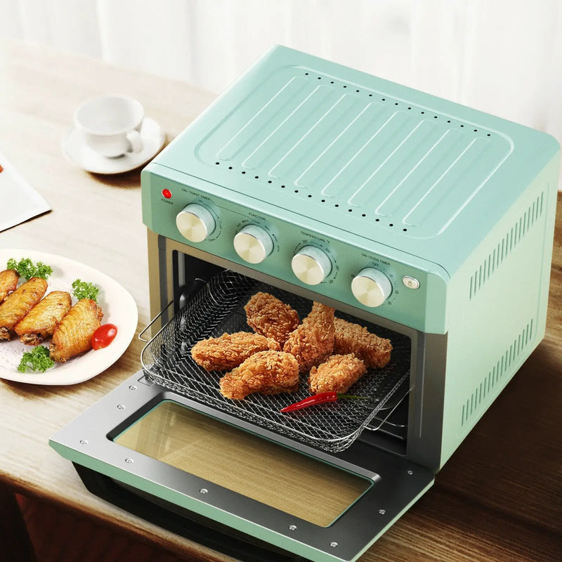 19 Qt Dehydrate Convection Air Fryer Toaster Oven with 5 Accessories-Green by DirectDeals