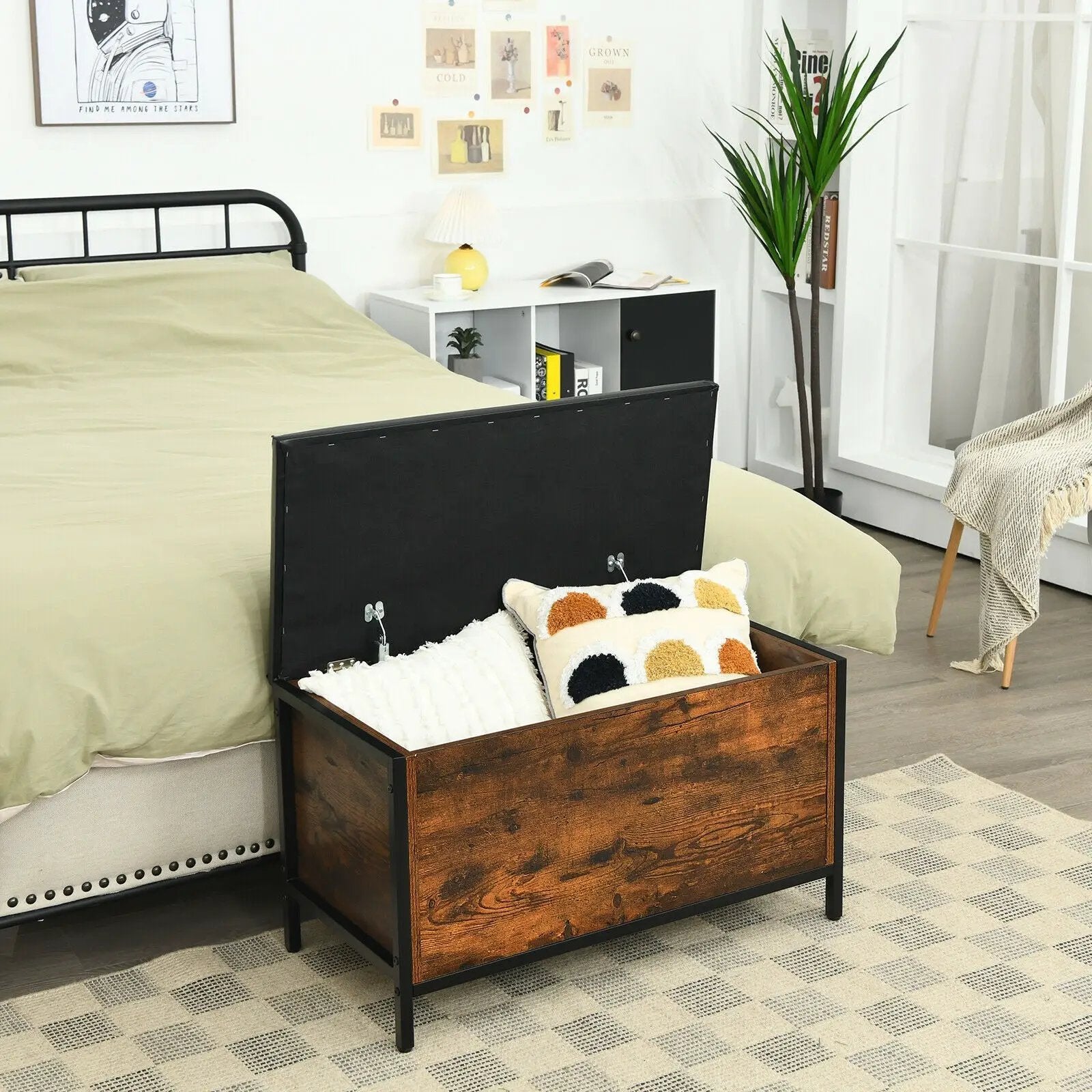 Entryway Flip Top Ottoman Stool with Padded Seat by DirectDeals