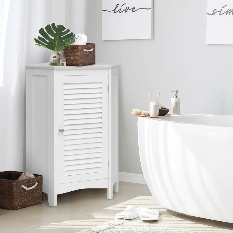 Corner Storage Cabinet Free Standing Bathroom Cabinet with Shutter Door by DirectDeals