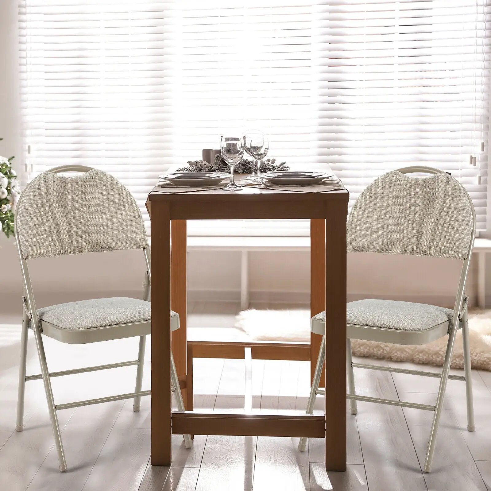 Set of 6 Folding Fabric Upholstered Metal Chairs by DirectDeals