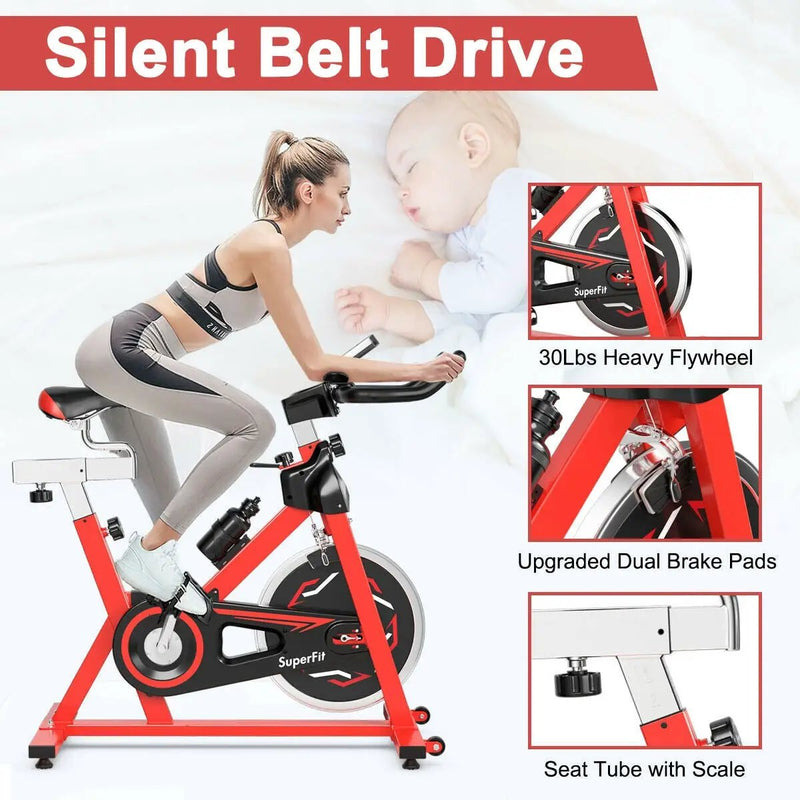 Exercise Bike with 30lbs Steel Flywheel by DirectDeals