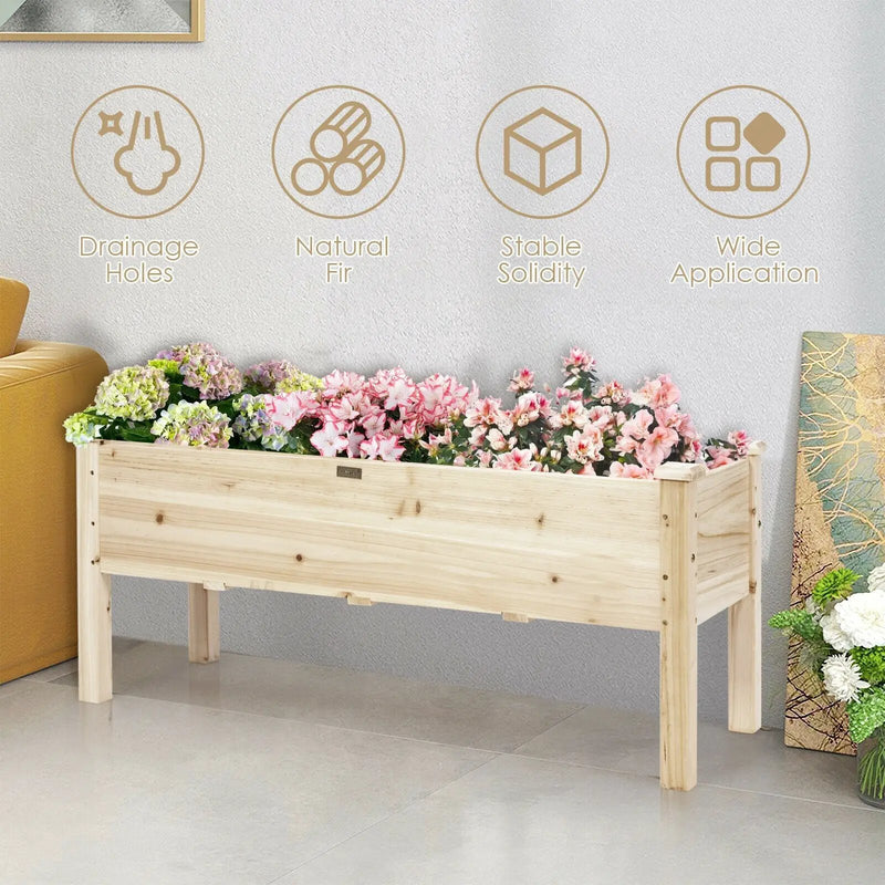 Raised Garden Bed Elevated Planter Box Wood for Vegetable Flower Herb by DirectDeals