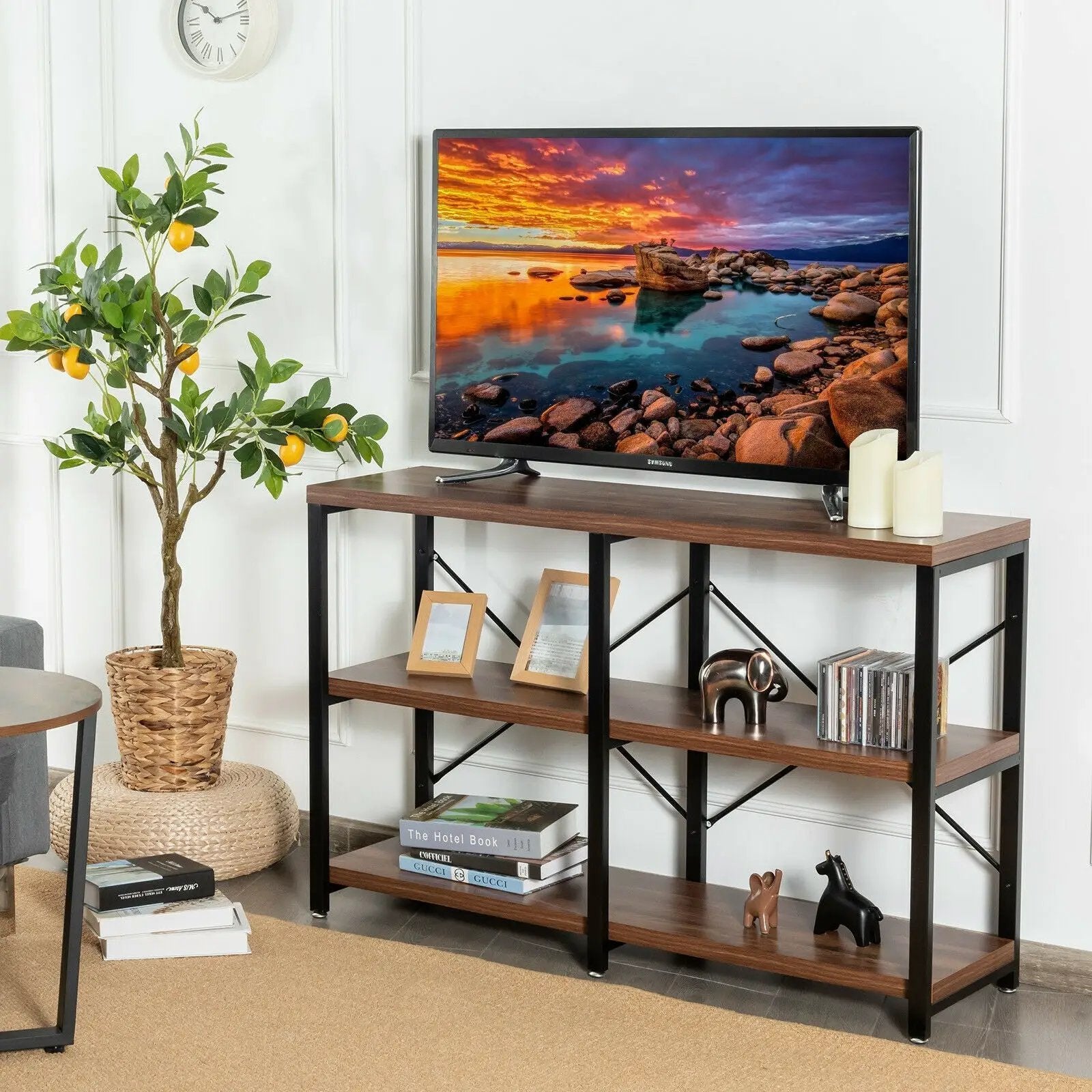 3 Tier 47 Inch Console Metal Frame Sofa Table by DirectDeals