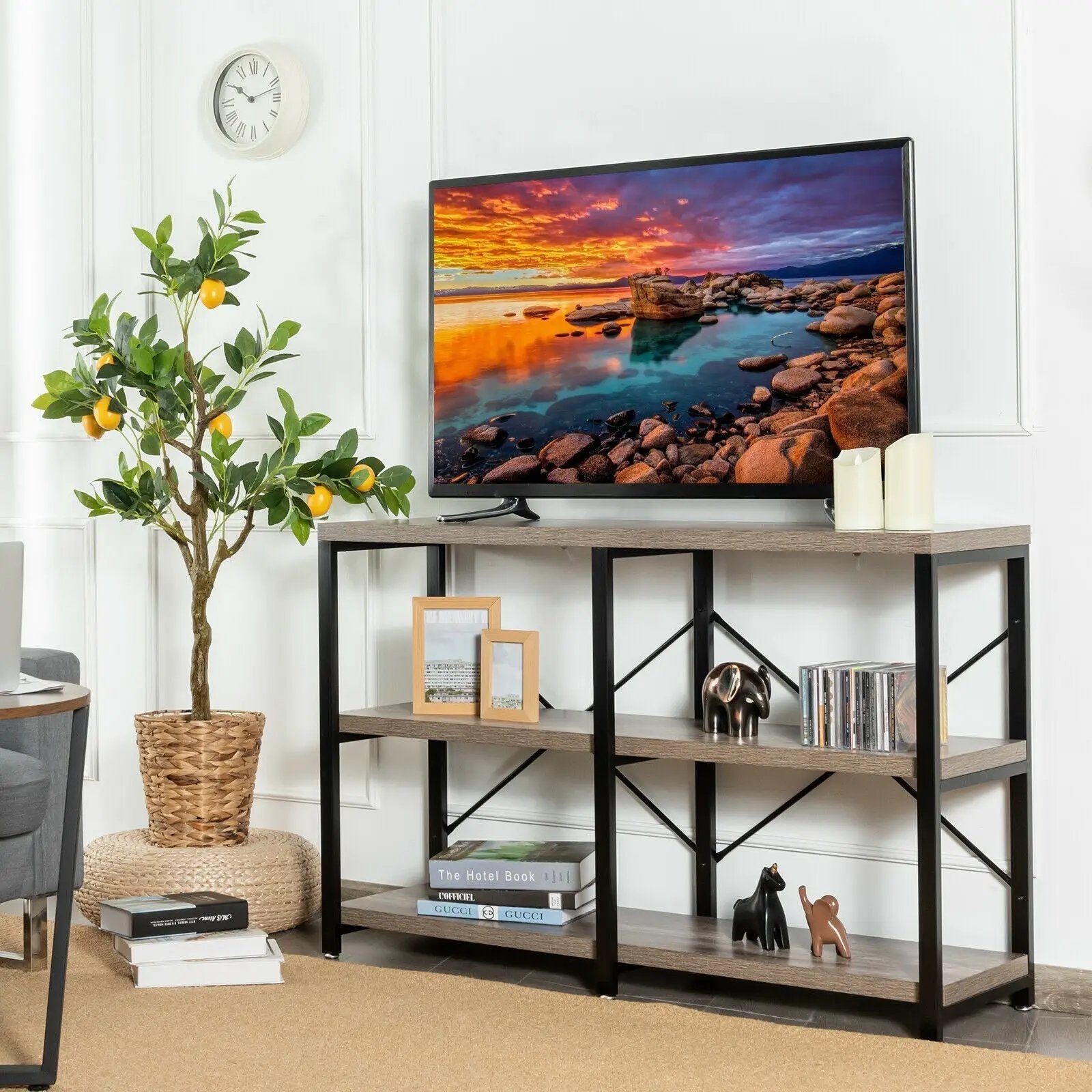 3 Tier 47 Inch Console Metal Frame Sofa Table by DirectDeals