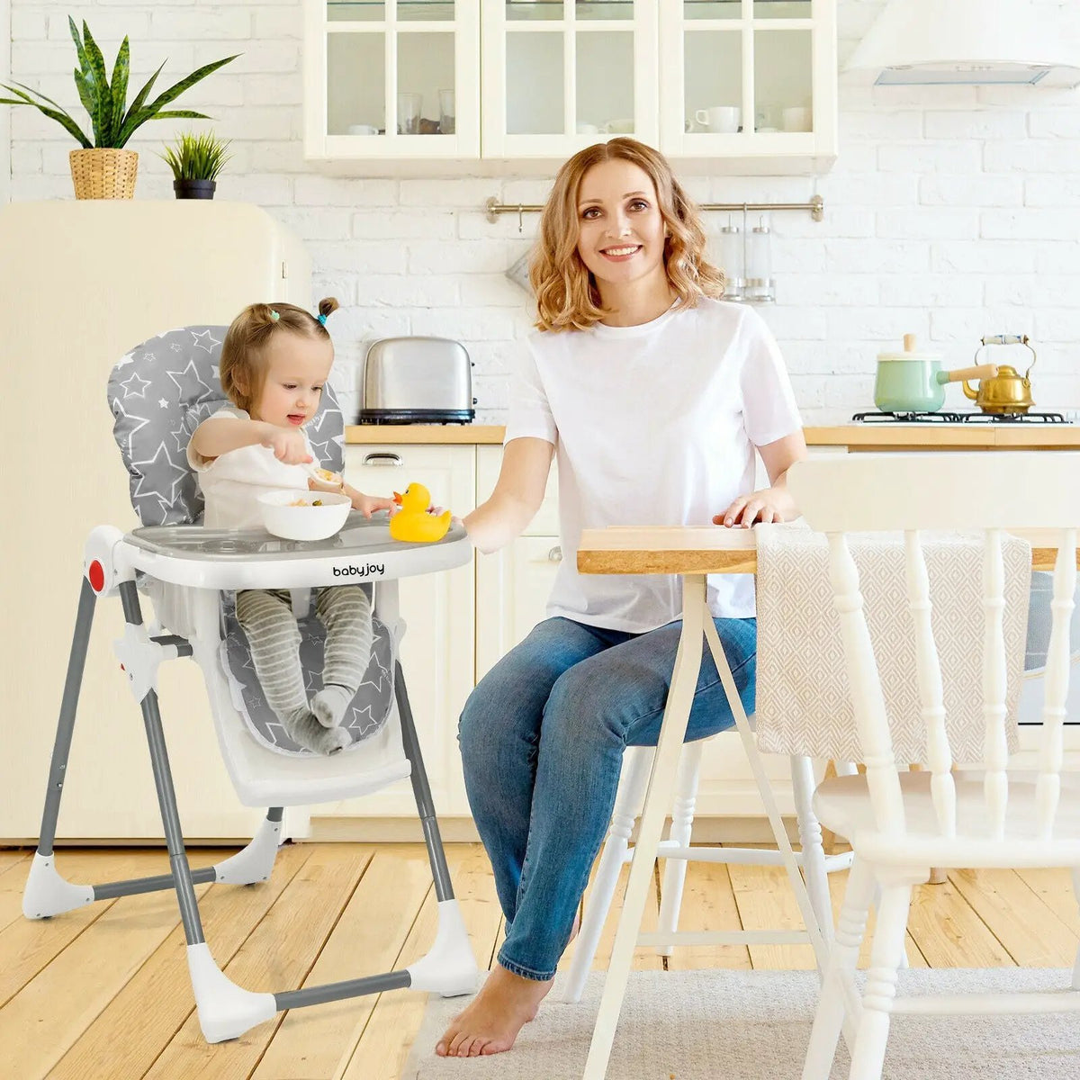 Folding Baby High Dining Chair with 6-Level Height Adjustment by DirectDeals