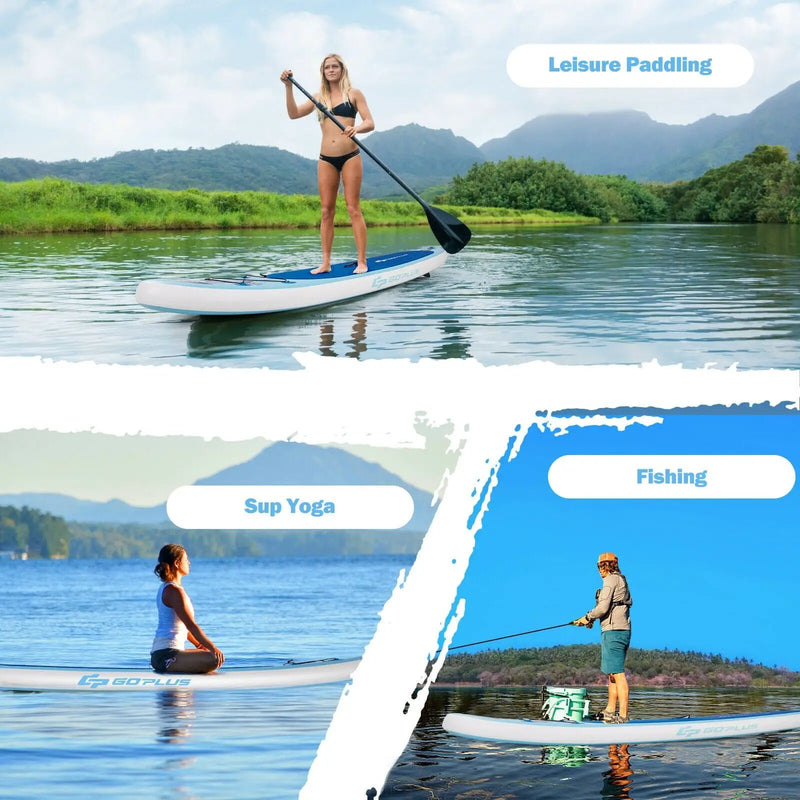 10 Feet Inflatable Stand Up Paddle Board with Adjustable Paddle Pump by DirectDeals