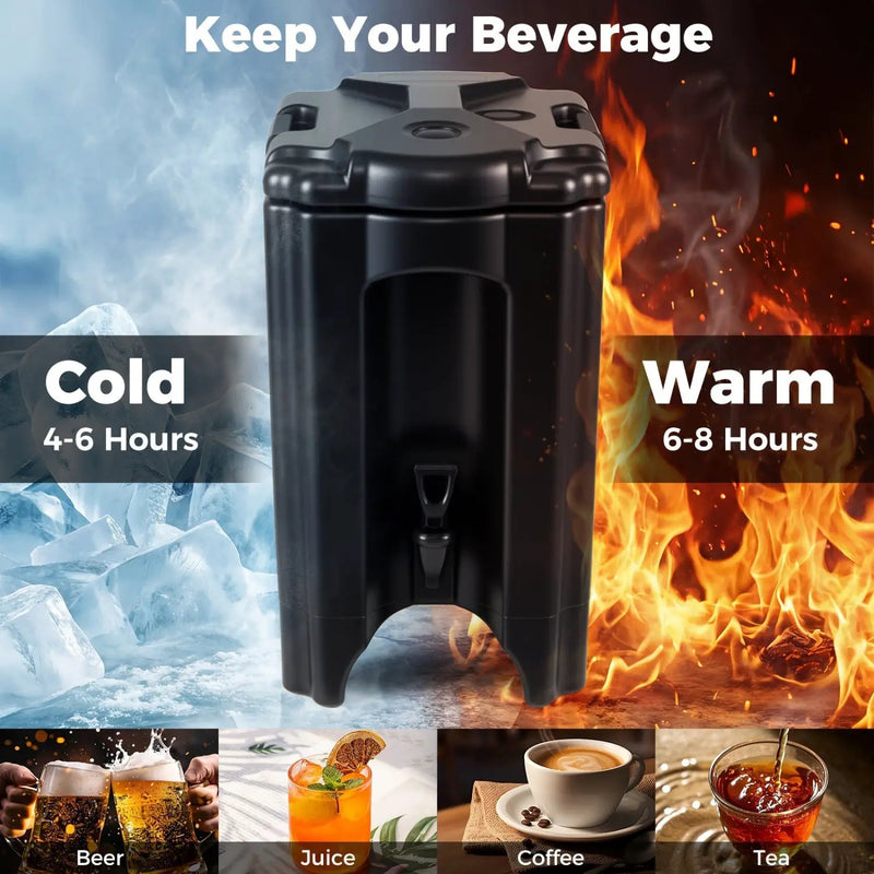 4.4 Gallons Insulated Beverage Dispenser with Ergonomic Handles Set of 2 by DirectDeals