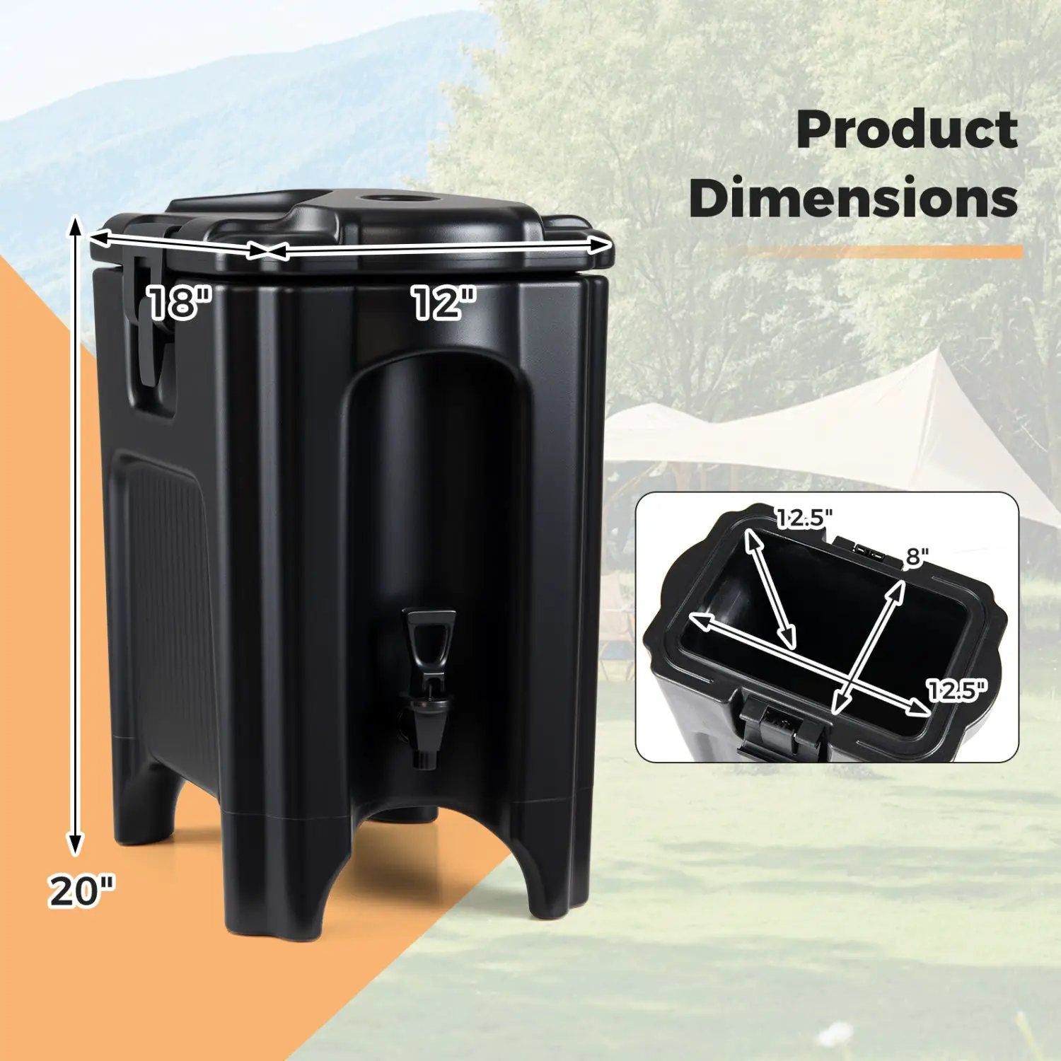4.4 Gallons Insulated Beverage Dispenser with Handles and Drip-Proof Faucet by DirectDeals