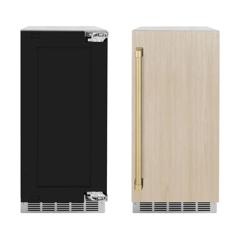 ZLINE 15" Touchstone Clear Cube Ice Maker Drain Pump Panel Ready Door Champagne Bronze Door ICCDPZ-15-CB by Farmhouse Kitchen and Bath