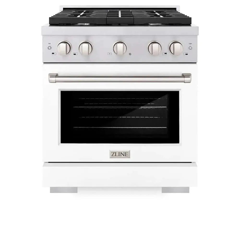 ZLINE 30 In. Gas Range, Stainless Steel, White Matte, SGR-WM-30 by Farmhouse Kitchen and Bath