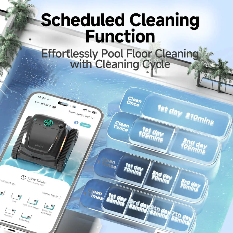 WYBOT S2 High-end Cordless Robotic Pool Cleaner by WYBOT