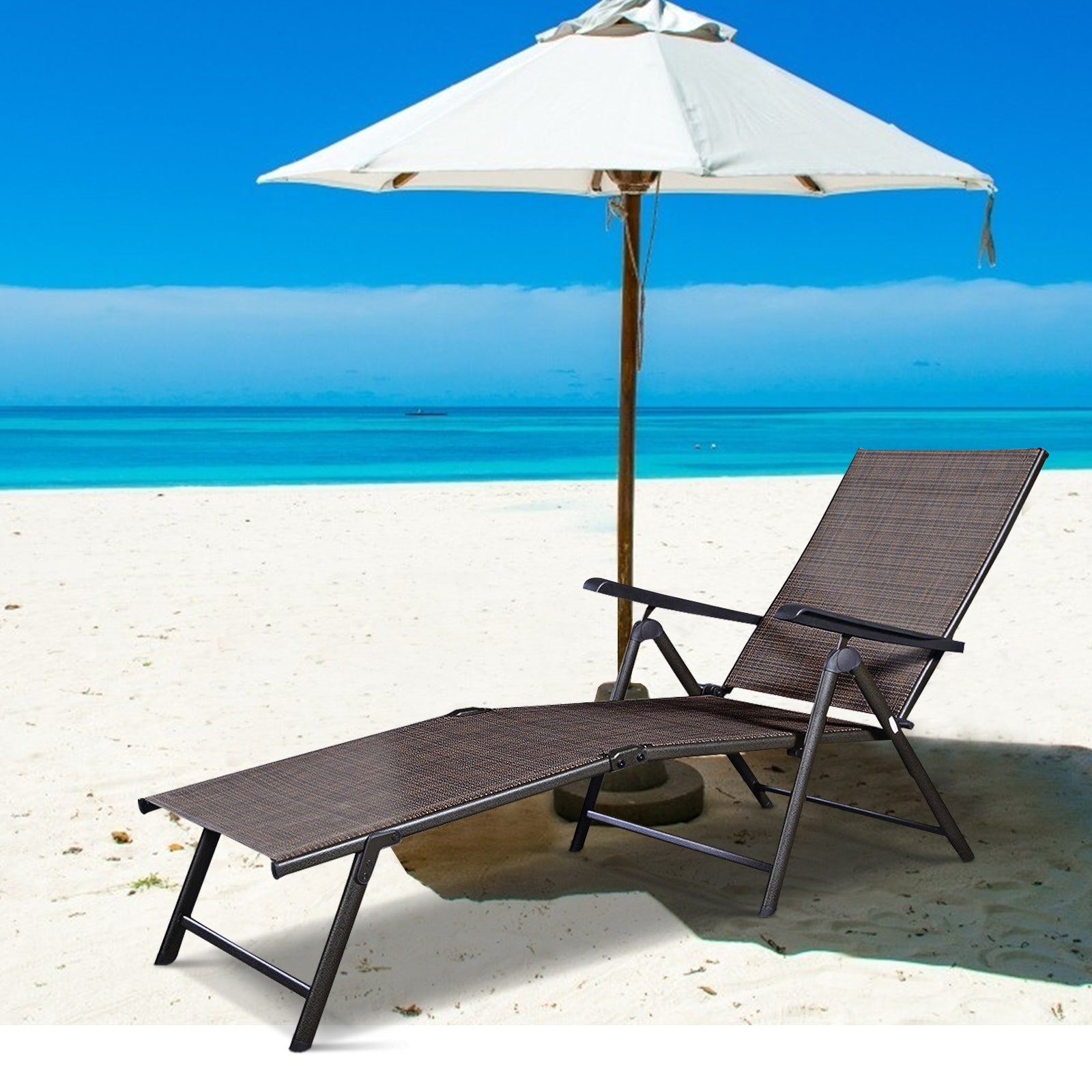 Adjustable Chaise Lounge Chair with 5 Reclining Positions by DirectDeals