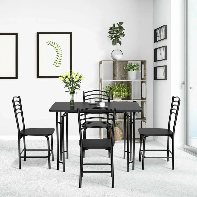 5 Pieces Wood Rectangular Dining Table Set by DirectDeals