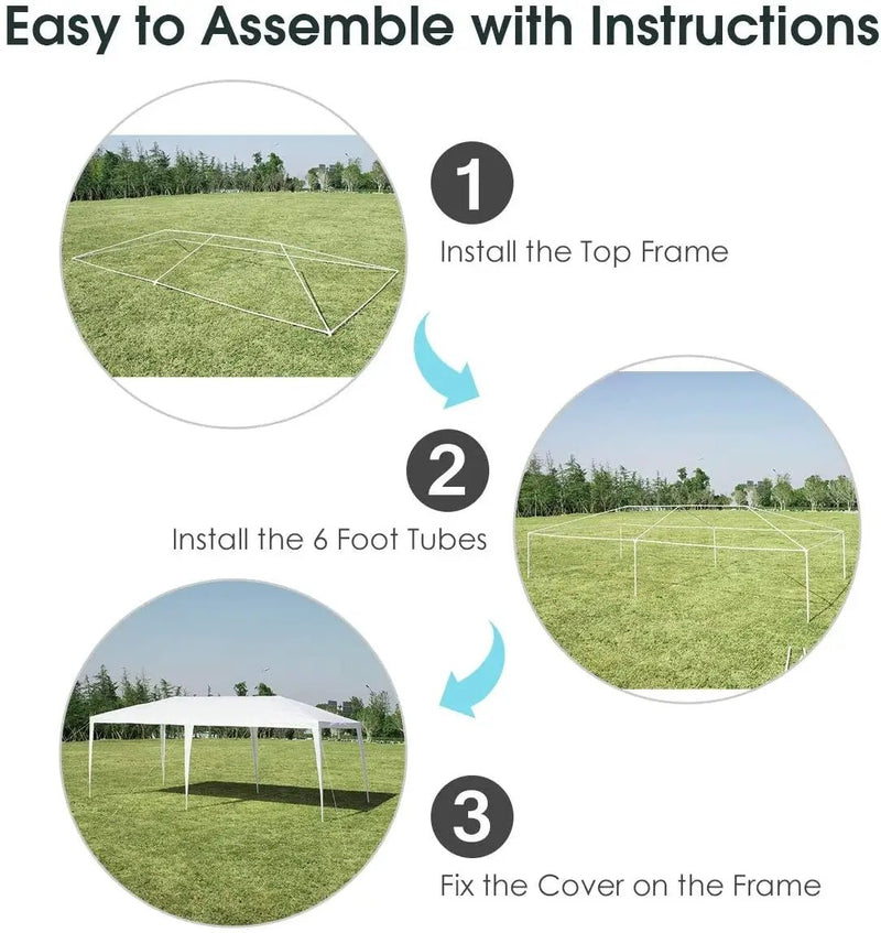 10 x 20 Feet Waterproof Canopy Tent with Tent Peg and Wind Rope by DirectDeals