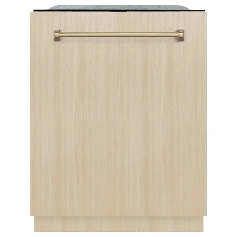 ZLINE Autograph Edition 24" Tall Tub Dishwasher, Custom Panel Ready, Champagne Bronze Handle DWMTZ-24-CB by Farmhouse Kitchen and Bath