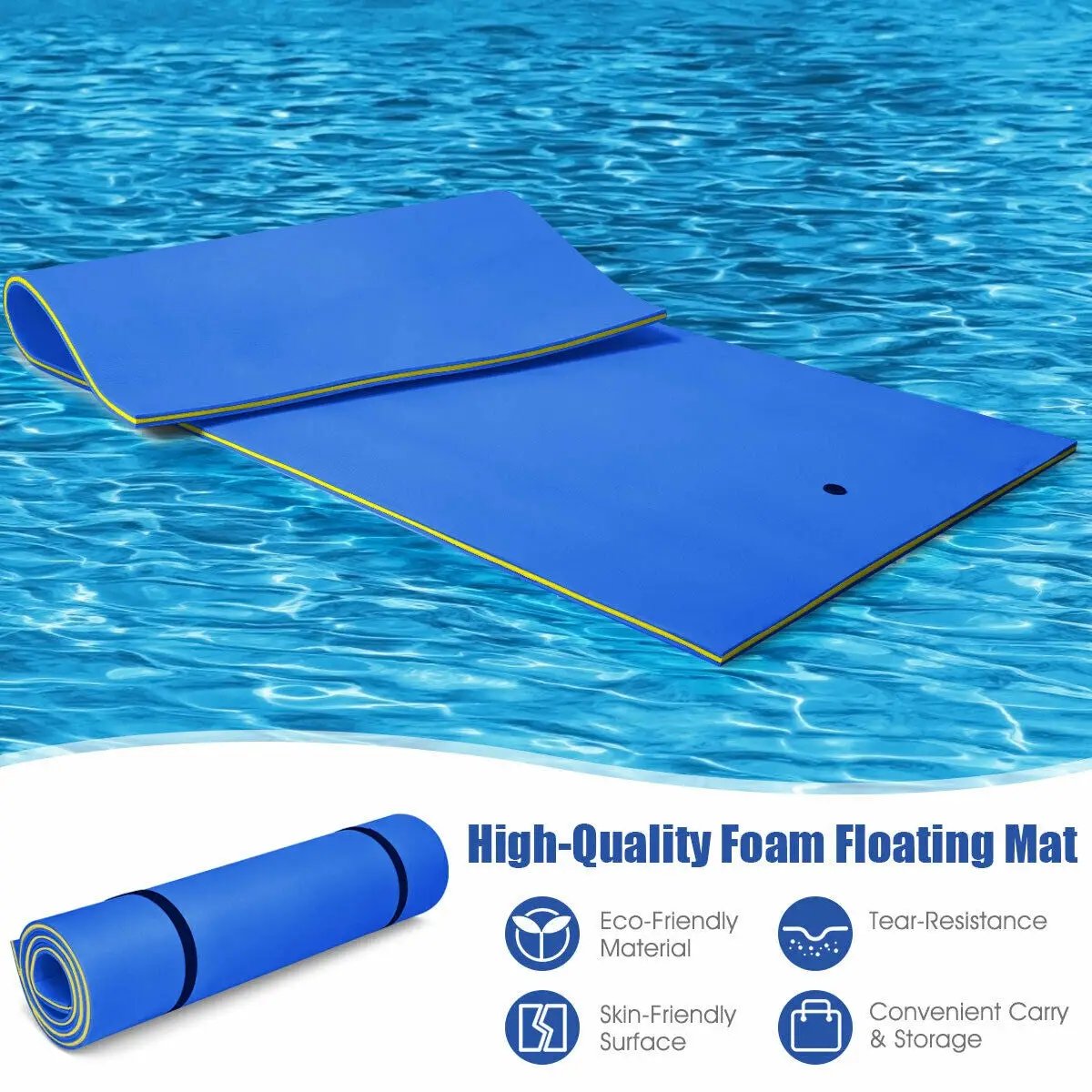 12’ x 6’ 3 Layer Floating Water Pad-Green by DirectDeals