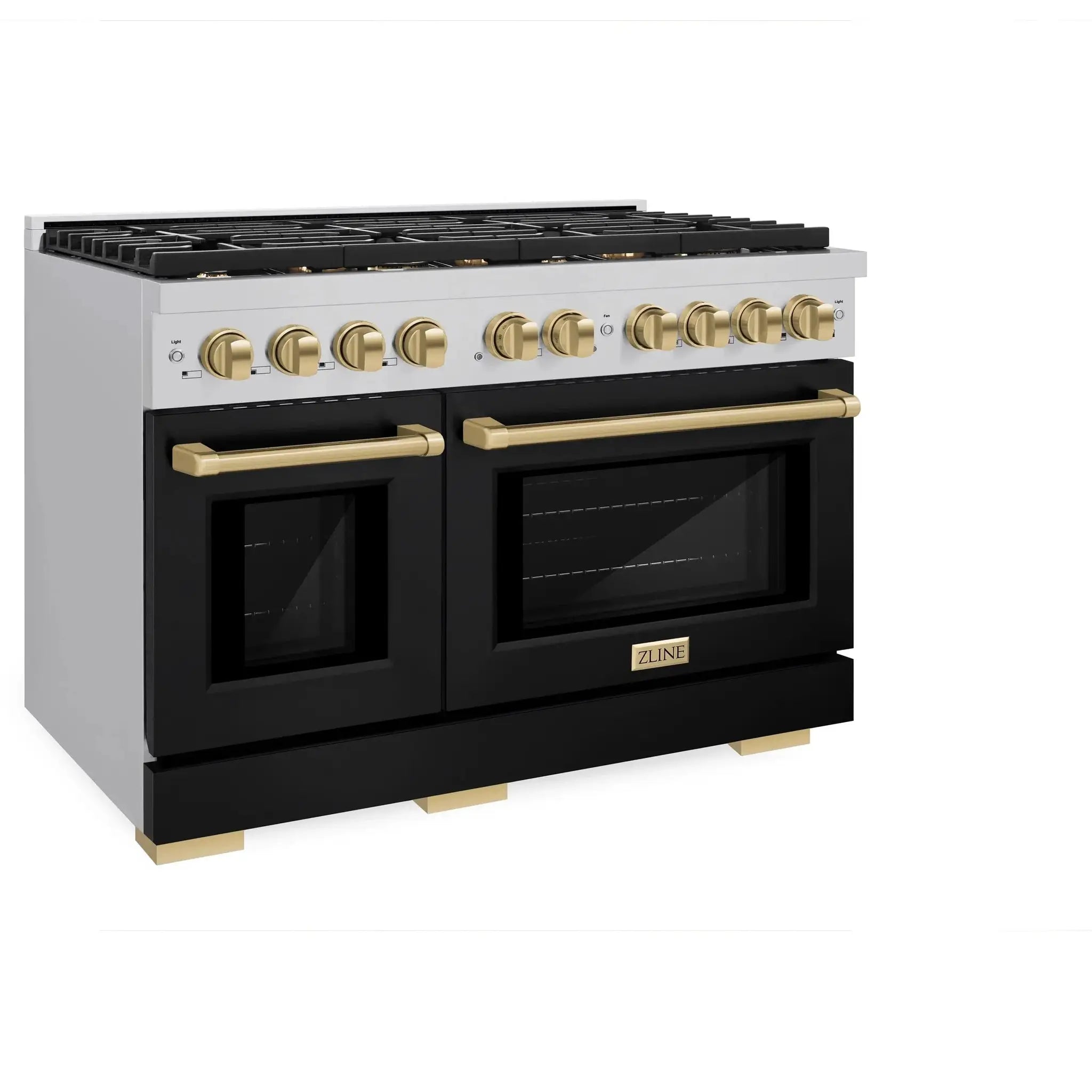 ZLINE 48"Paramount Dual Fuel Range Black Matte Champagne Bronze SDRZ-BLM-48-CB by Farmhouse Kitchen and Bath