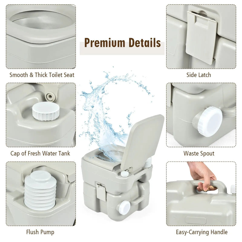 5.3 Gallon 20 L Portable Travel Toilet for Camping RV Indoor Outdoor by DirectDeals