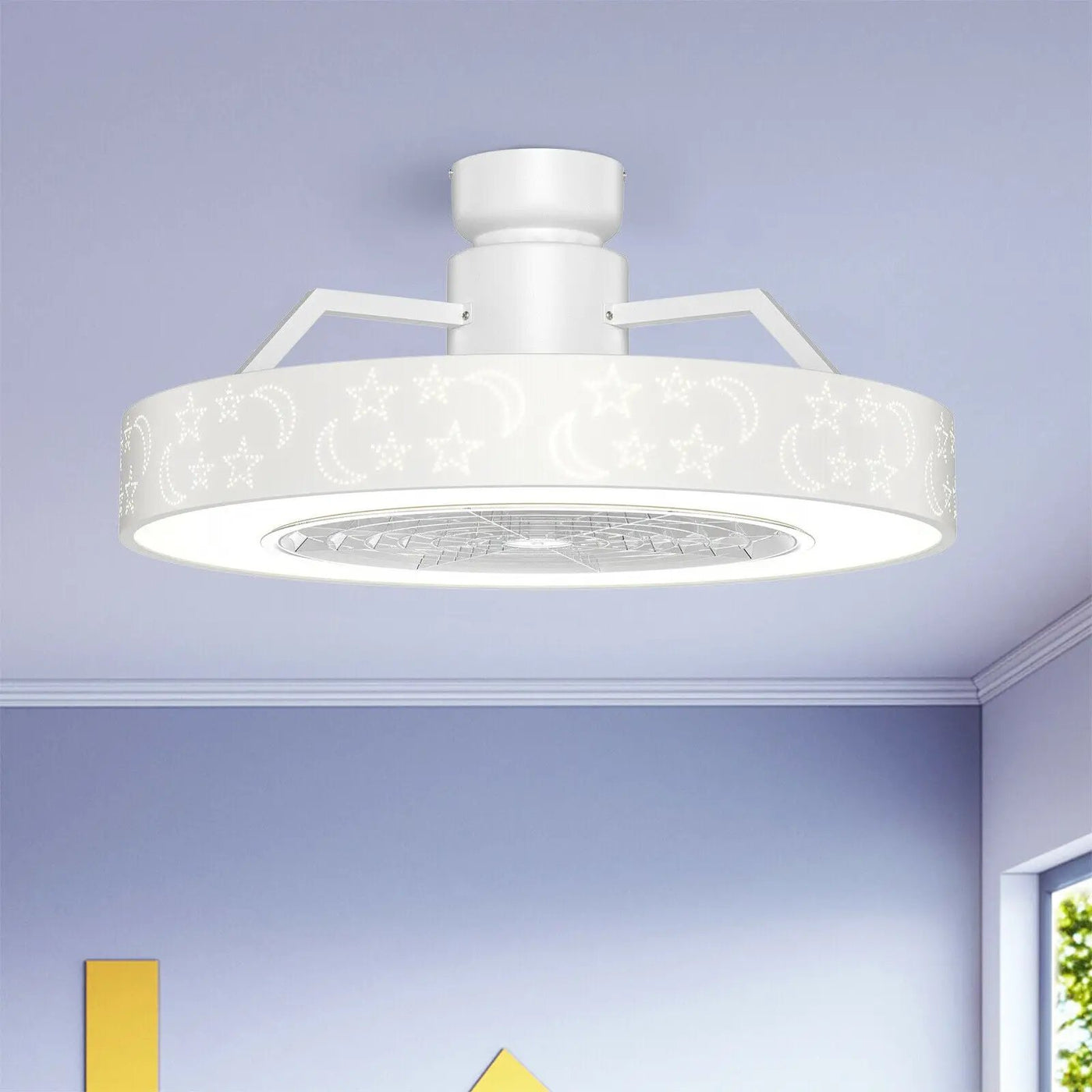 23 Inch Ceiling Fan with LED Light and Remote Control by DirectDeals
