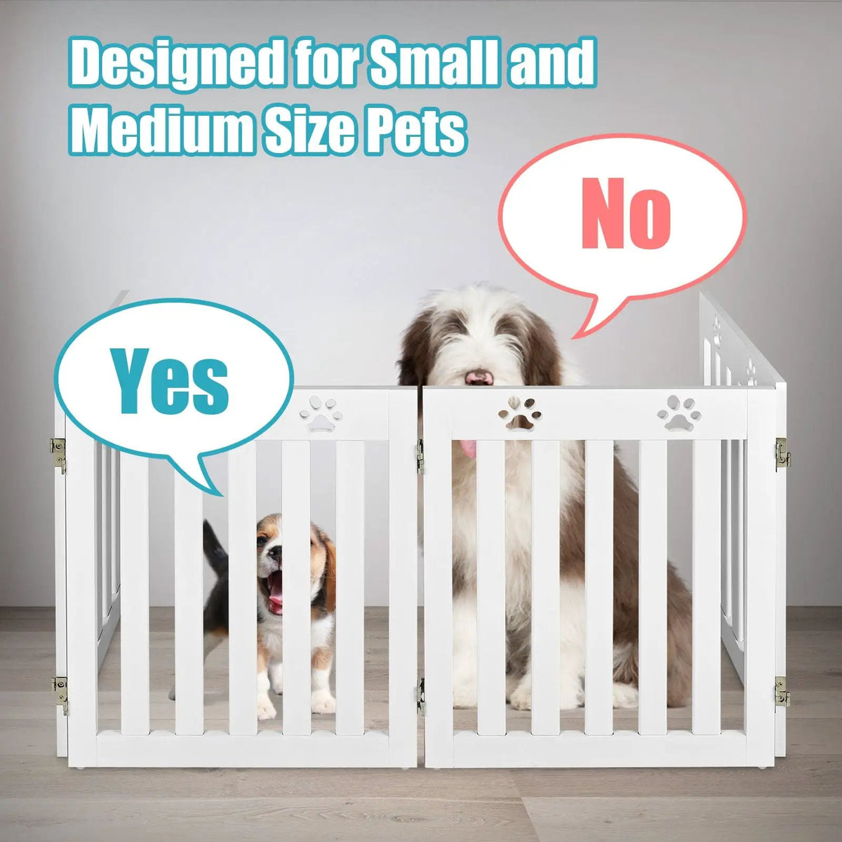 24 Inch Folding Wooden Freestanding Pet Gate Dog Gate with 360¬∞ Hinge by DirectDeals