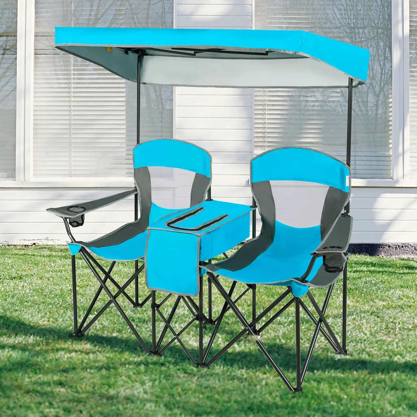 Portable Folding Camping Canopy Chairs with Cup Holder by DirectDeals