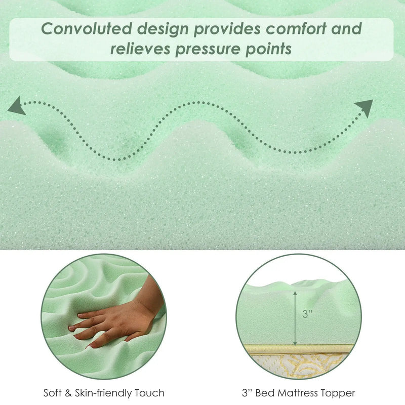 3 Inch Comfortable Mattress Topper Cooling Air Foam by DirectDeals