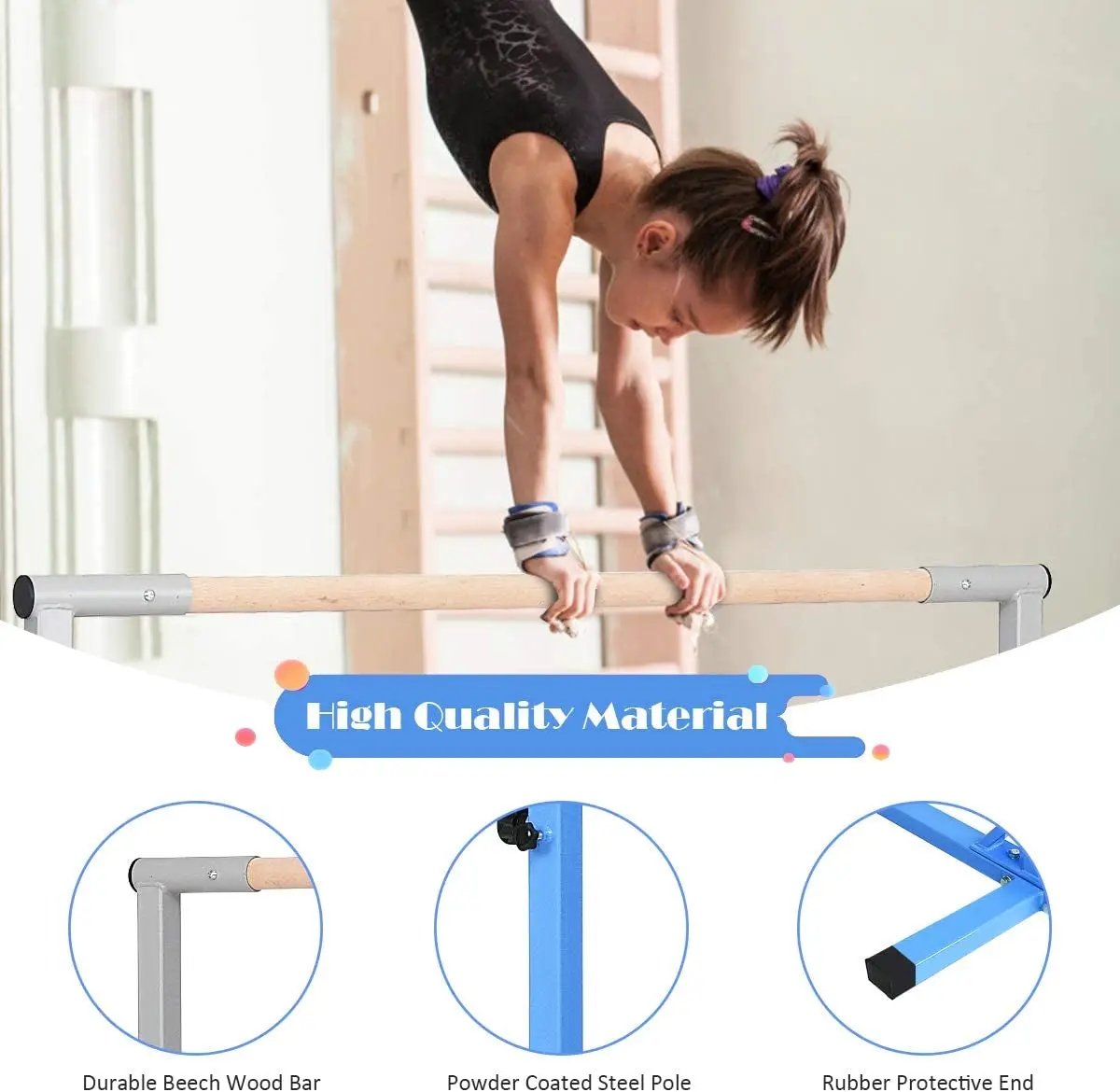 Adjustable Gymnastics Horizontal Bar for Kids by DirectDeals
