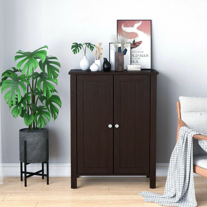 2-Door Bathroom Floor Storage Cabinet Space Saver Organizer by DirectDeals