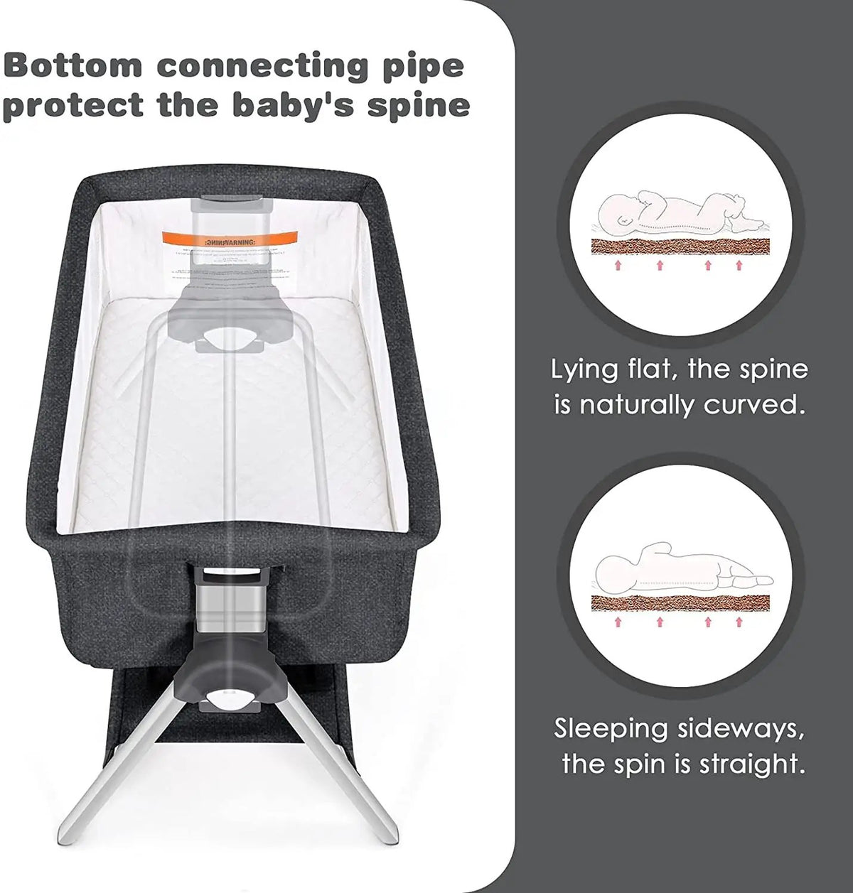 Portable Baby Bedside Sleeper with Adjustable Heights and Angle by DirectDeals
