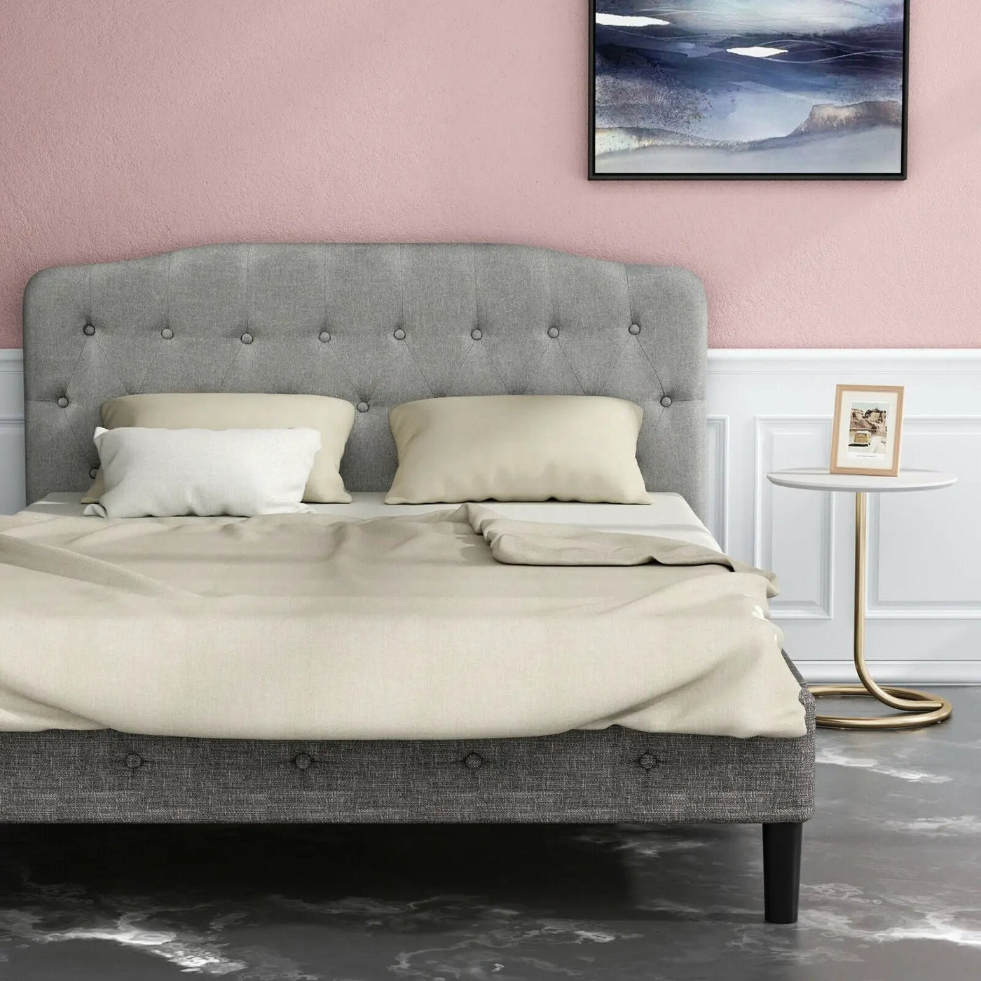 Queen Upholstered Headboard with Adjustable Heights by DirectDeals