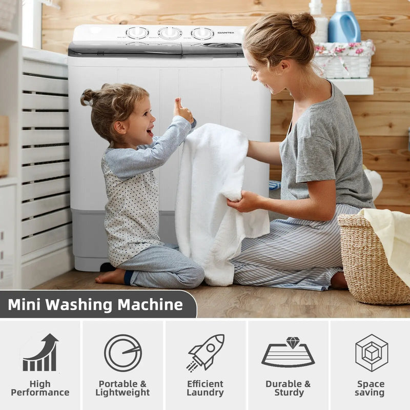 2-in-1 Portable 22lbs Capacity Washing Machine with Timer Control by DirectDeals