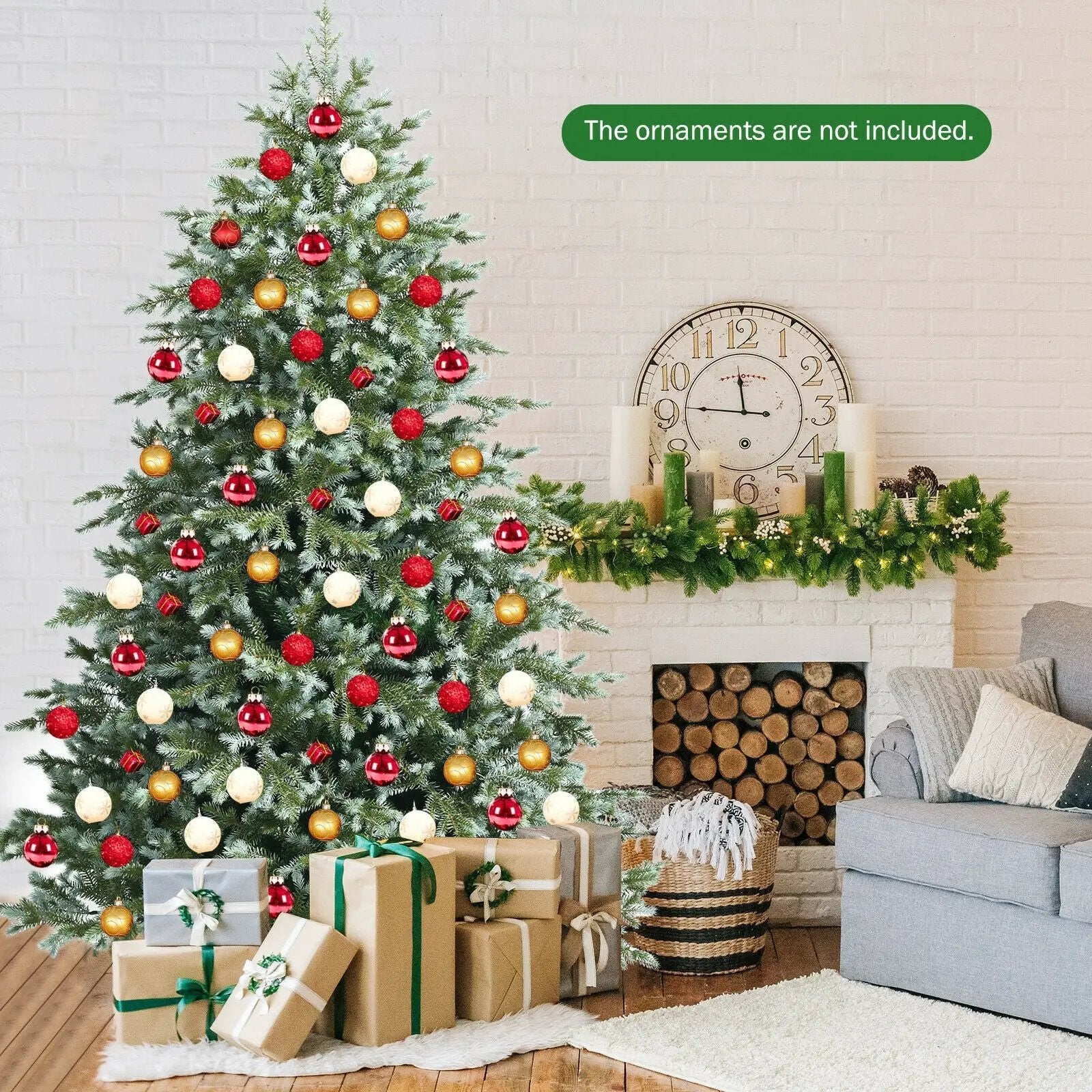 7 Feet Artificial Christmas Tree with 1260 Mixed PE and PVC Tips by DirectDeals