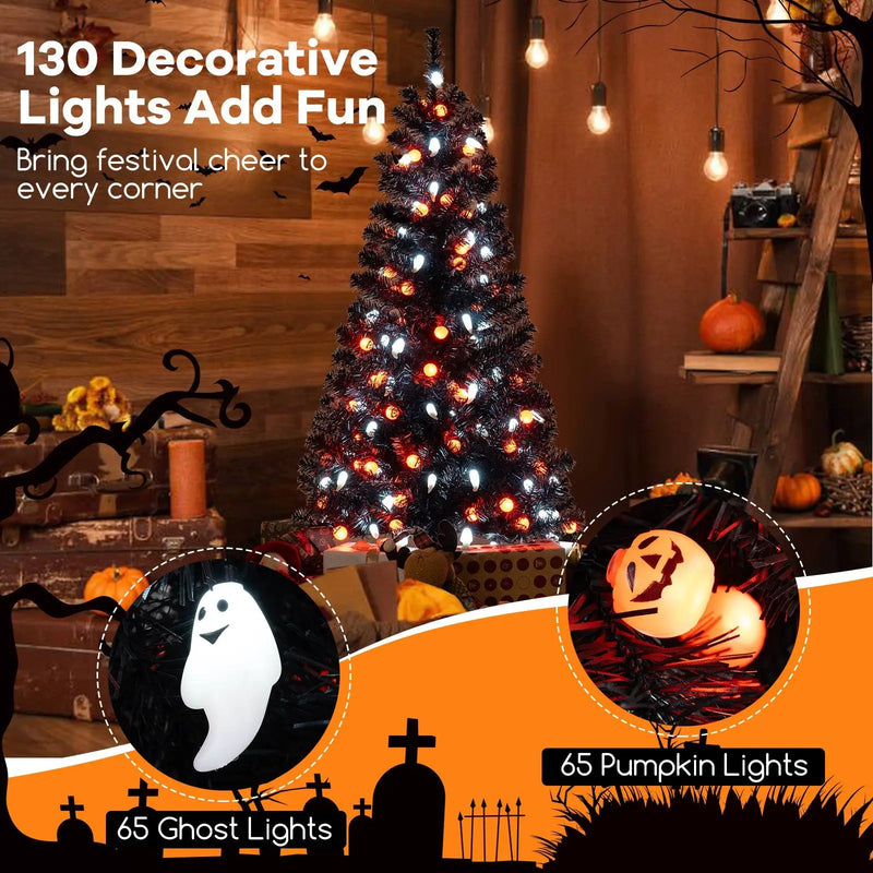 4.5 Feet Artificial Halloween Tree with 6 Lighting Modes and 5 Musics by DirectDeals