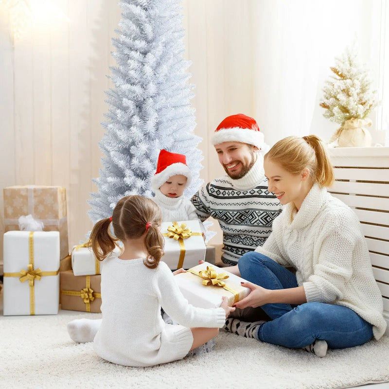 6 Feet Unlit Artificial Slim Pencil Christmas Tree with Metal Stand by DirectDeals