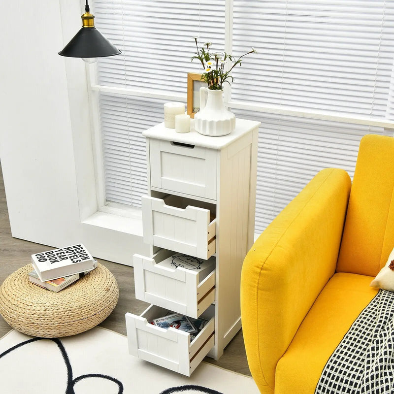 Free-Standing Side Storage Organizer with 4 Drawers by DirectDeals