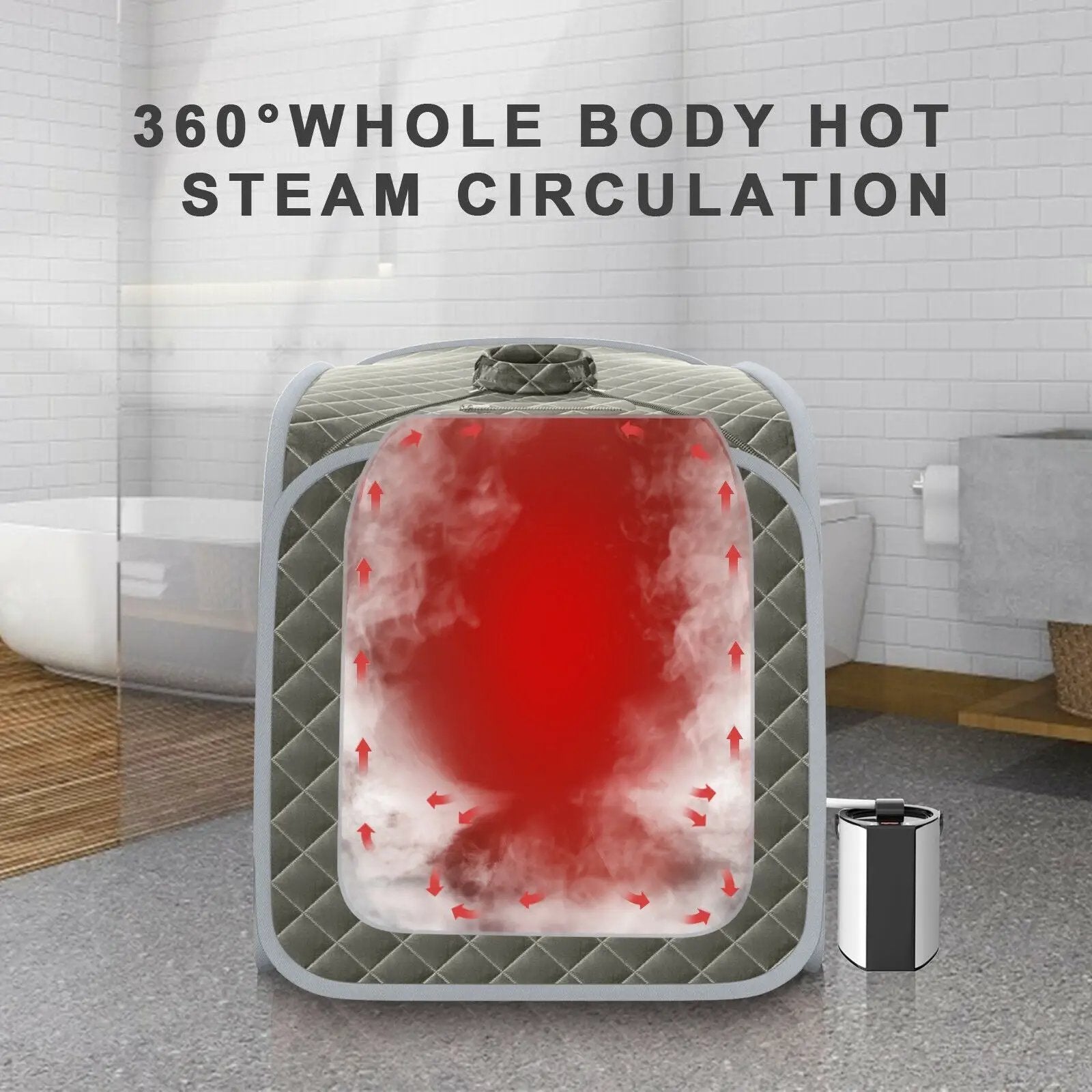 Portable Personal Steam Sauna Spa with Steamer Chair-Gray by DirectDeals