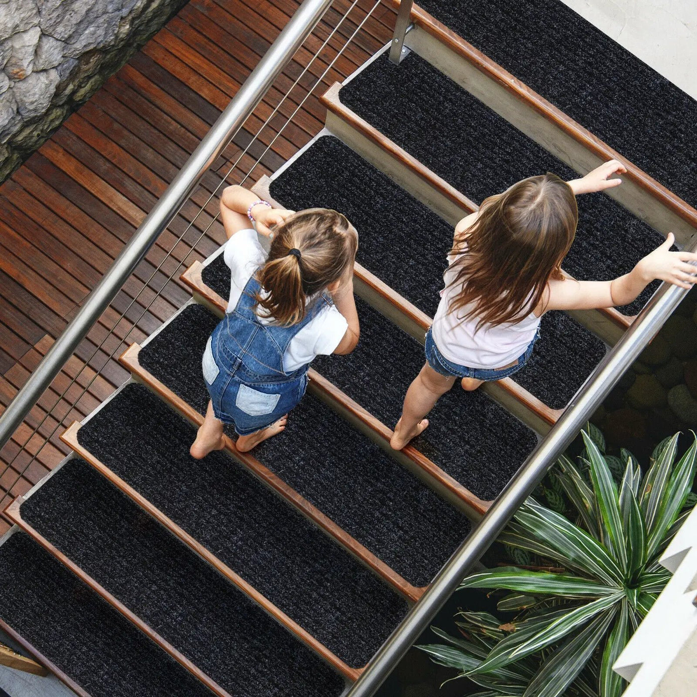 15 Pieces 30 x 8 Inch Slip Resistant Soft Stair Treads Carpet by DirectDeals