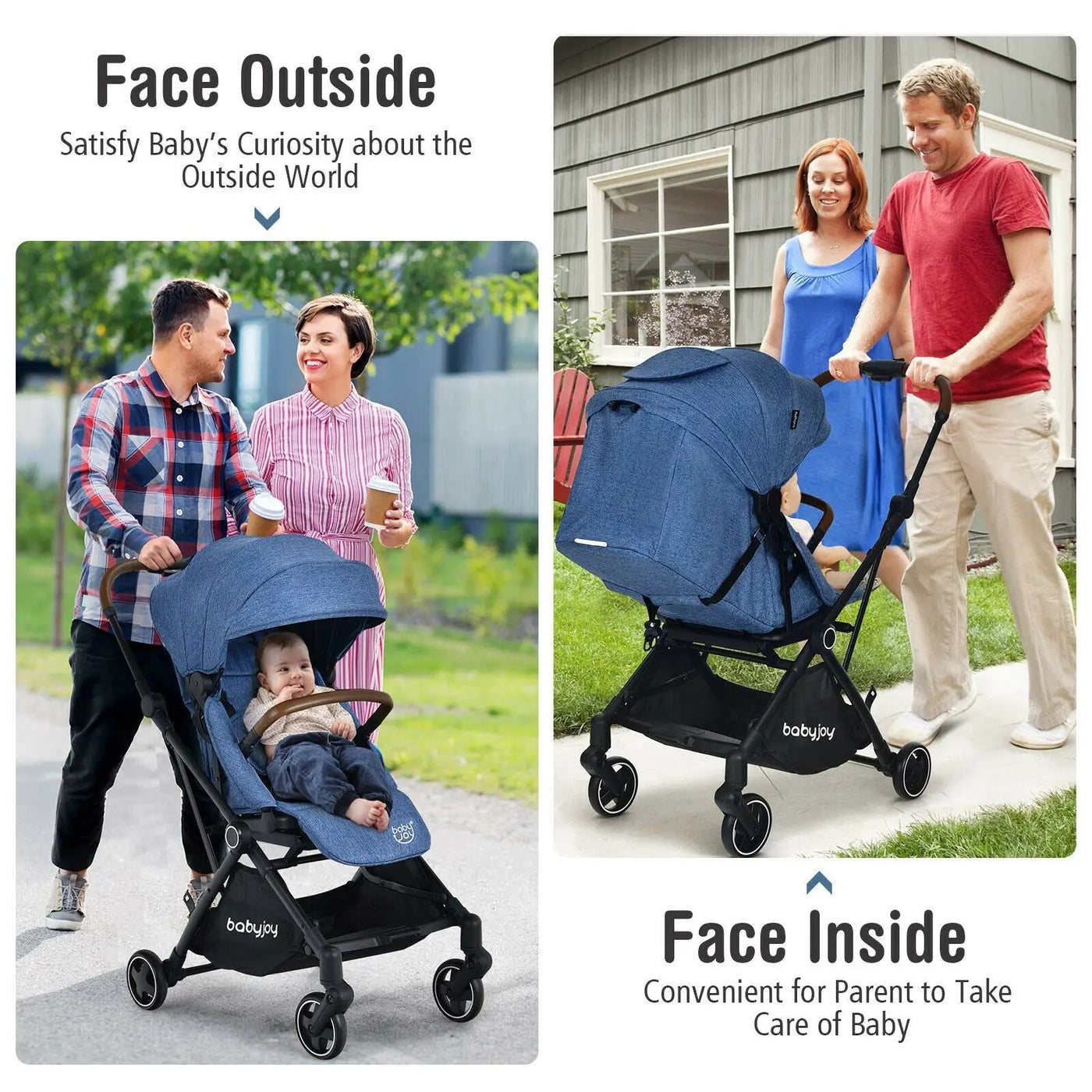 2-in-1 Convertible Aluminum Baby Stroller with Adjustable Canopy by DirectDeals