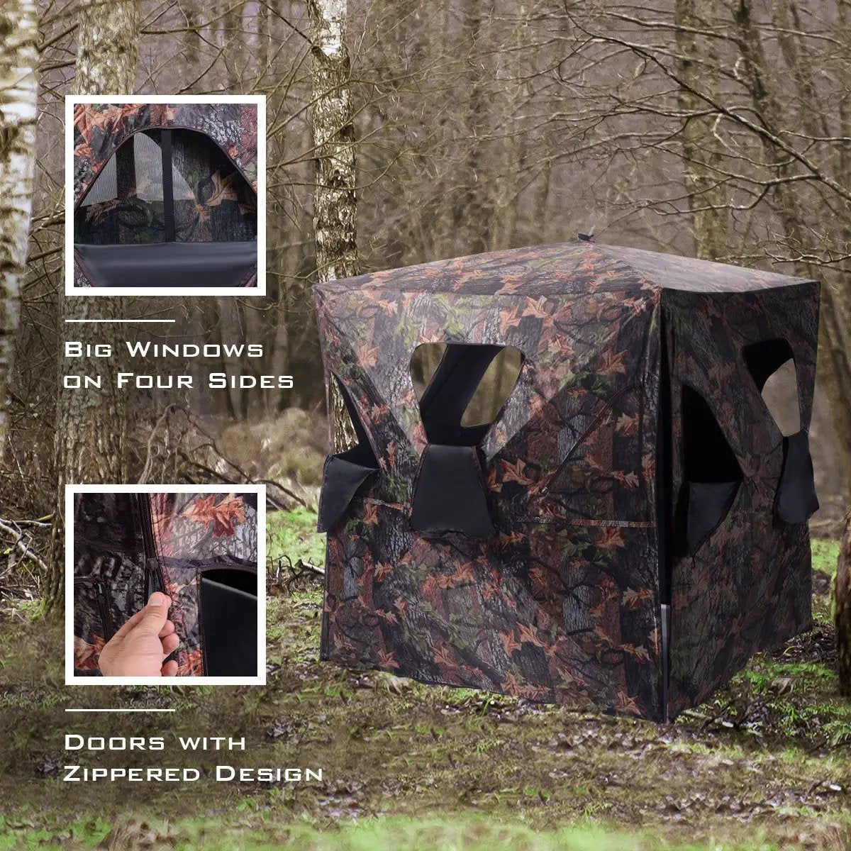 Ground Hunting Blind Portable Deer Pop Up Camo Hunter by DirectDeals