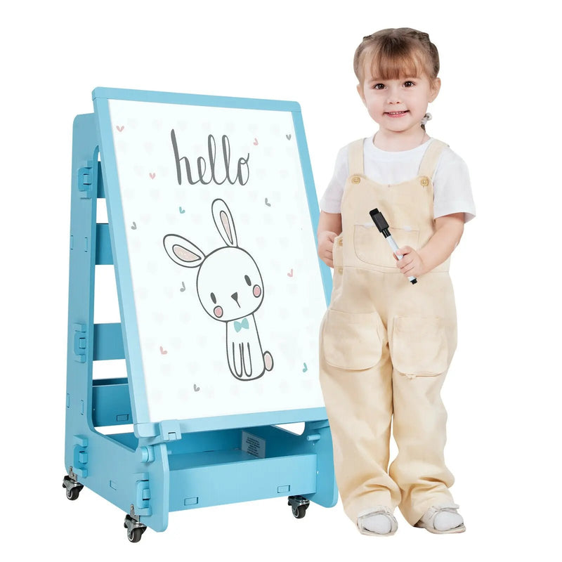 Multifunctional Kids' Standing Art Easel with Dry-Erase Board by DirectDeals