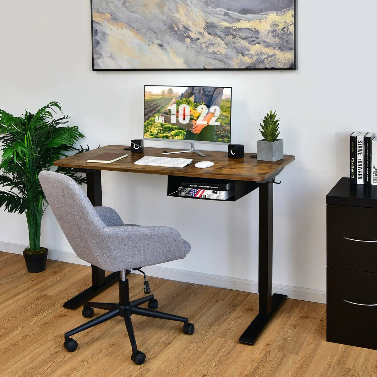 48-inch Electric Height Adjustable Standing Desk with Control Panel by DirectDeals