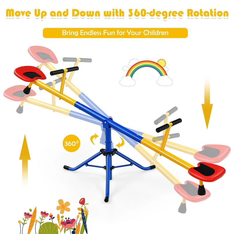 360°Rotation Kids Seesaw Swivel Teeter Totter Playground Equipment by DirectDeals