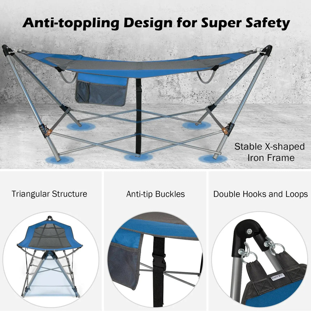 Portable Folding Hammock with Hammock Stand by DirectDeals