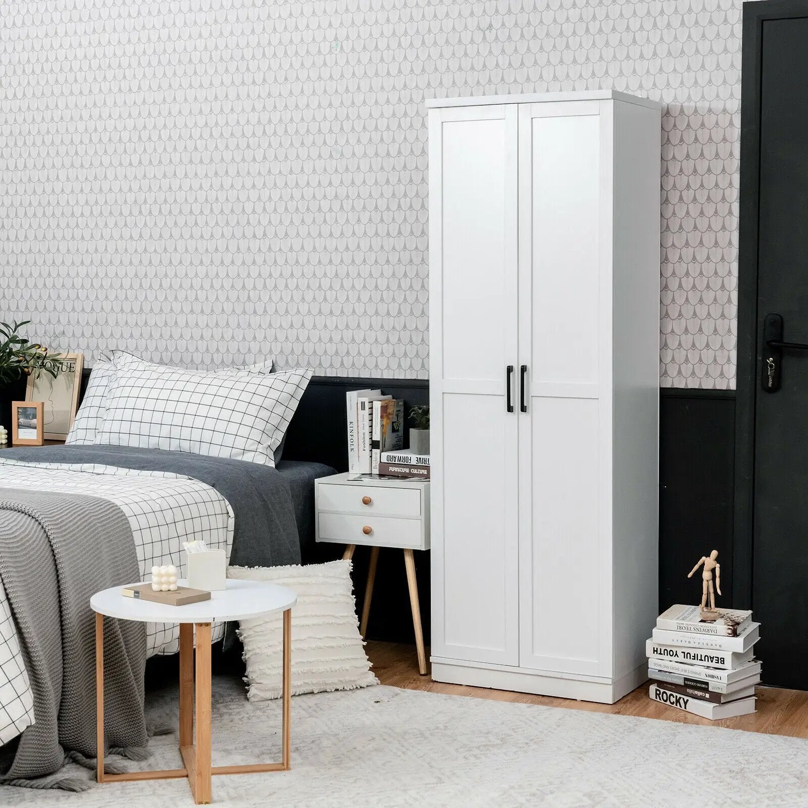 70 Inch Freestanding Storage Cabinet with 2 Doors and 5 Shelves by DirectDeals