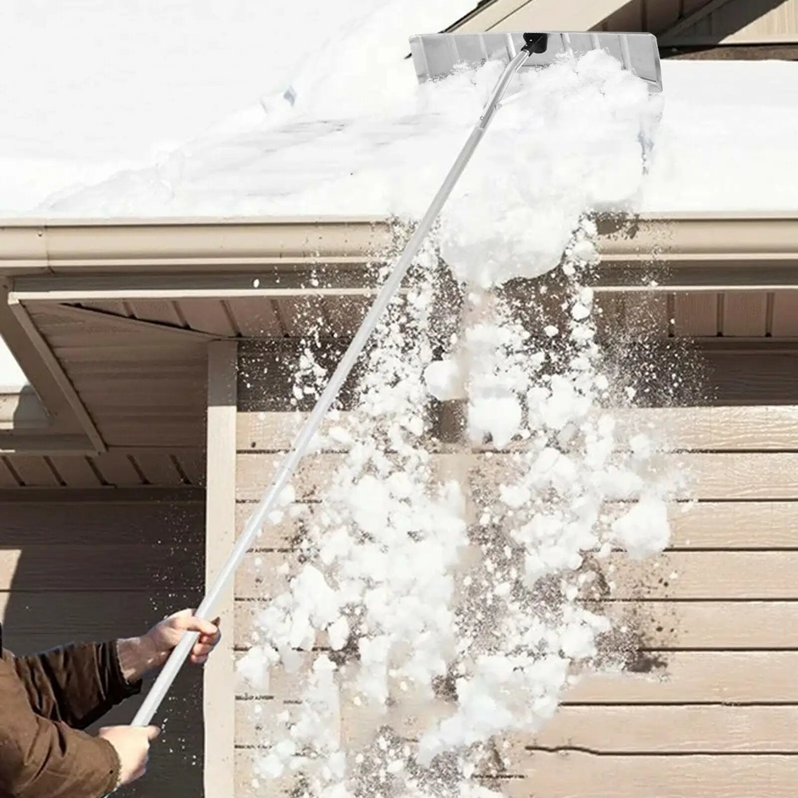 4.8-20 Feet Sectional Snow Roof Rake with Built-in Wheels by DirectDeals