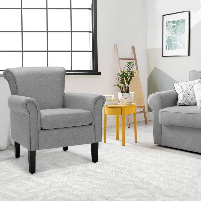 Upholstered Fabric Accent Chair with Adjustable Foot Pads by DirectDeals