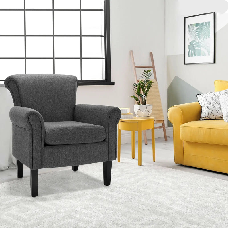 Upholstered Fabric Accent Chair with Adjustable Foot Pads by DirectDeals