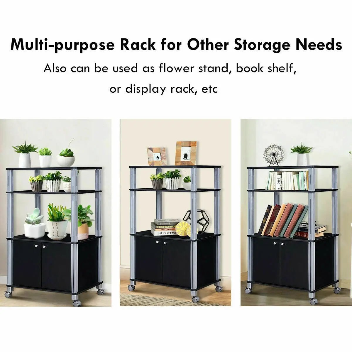 Microwave Rack Stand Rolling Storage Cart by DirectDeals