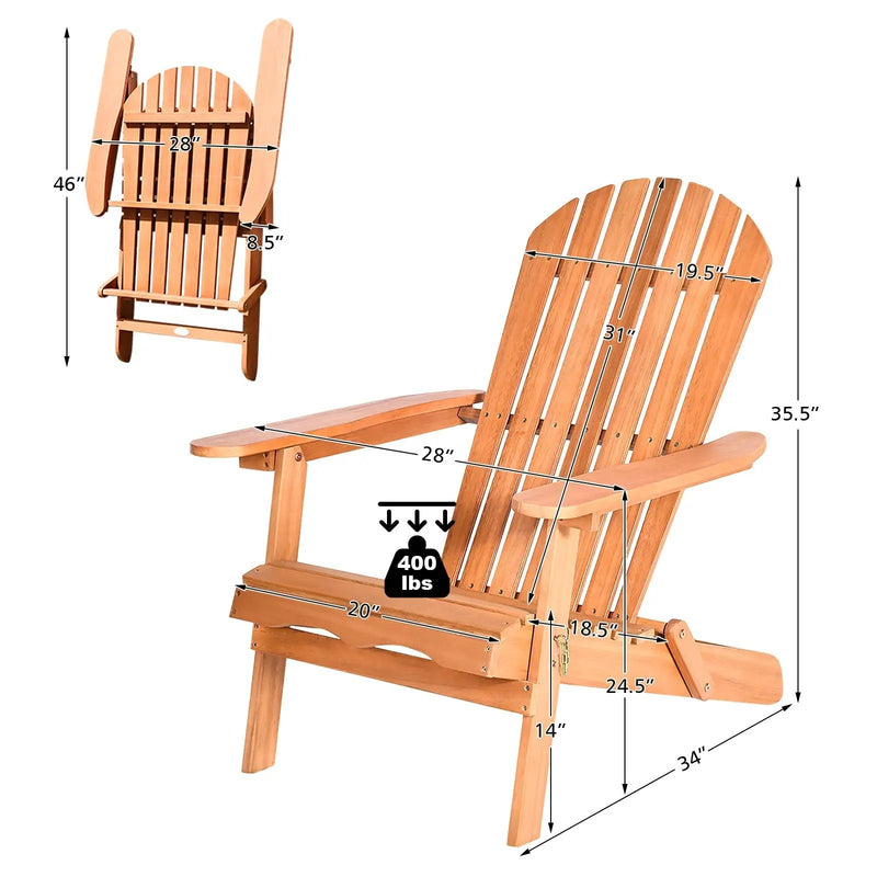 Eucalyptus Chair Foldable Outdoor Wood Lounger Chair by DirectDeals