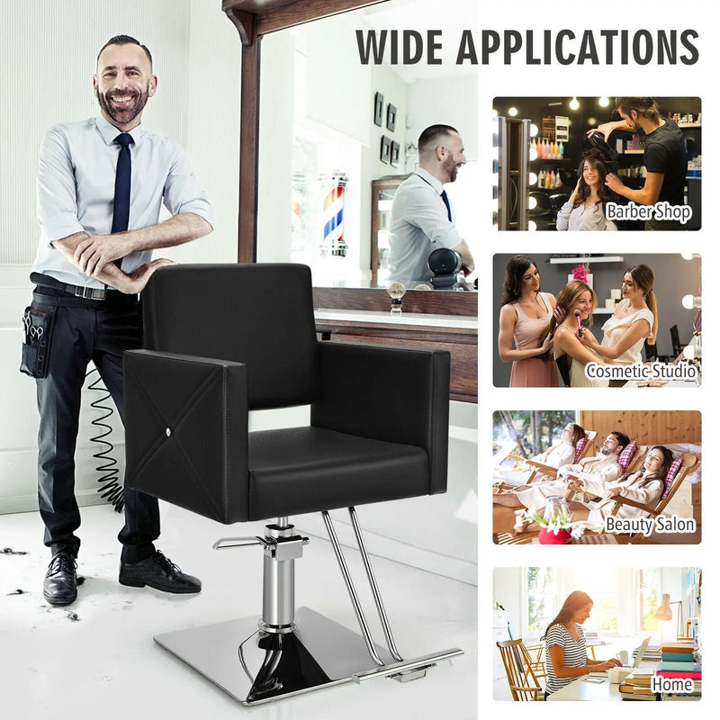 Salon Chair for Hair Stylist with Adjustable Swivel Hydraulic-Black by DirectDeals